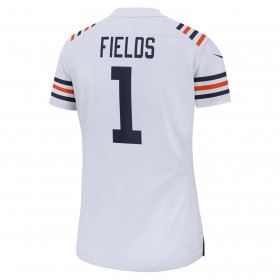Maillot Femme Chicago Bears Justin Fields 1 Nike Blanc 2021 NFL Draft